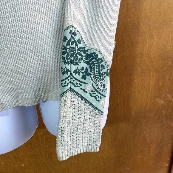 We The Free knit top size S. Light green with wristband accents. - Picture 2 of 7